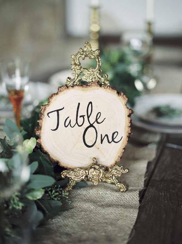 Rustic Elegant Wedding Ideas - Tree Slice and Escort Card Ideas