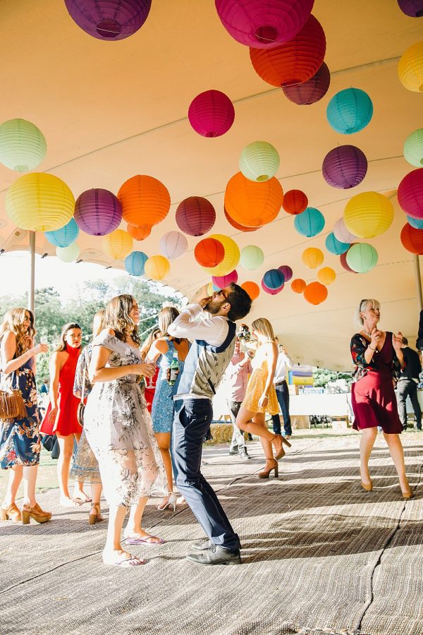 marquee wedding decorations hanging bright paper lanterns