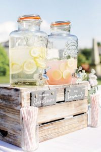 Spring Wedding Drink Station Inspiration rockmywedding.co.uk - rachelrosephotography.co.uk
