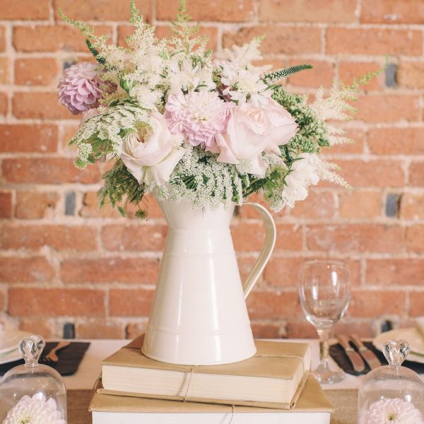 Cream Jug Centrepiece Inspiration & Ideas available to buy online from @theweddingomd