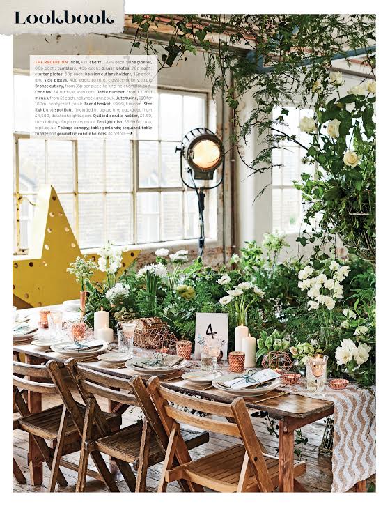 Foliage And Metallic Copper Wedding Styling - Featured In Brides Magazine 