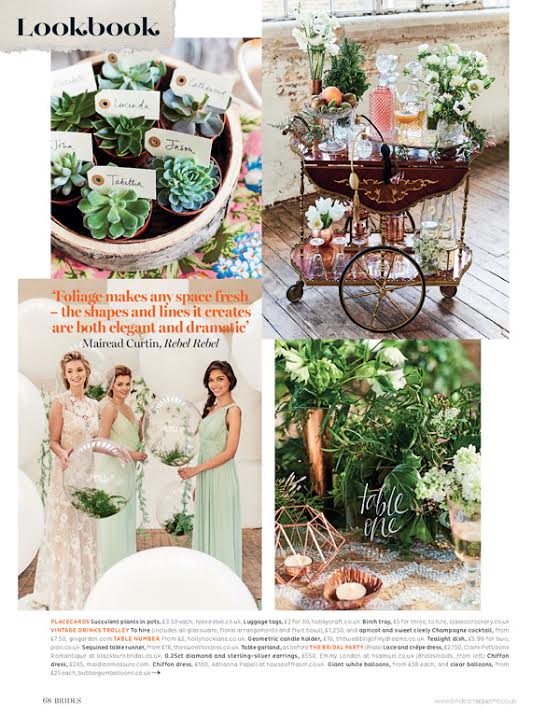 Foliage And Metallic Copper Wedding Styling - Featured In Brides Magazine 