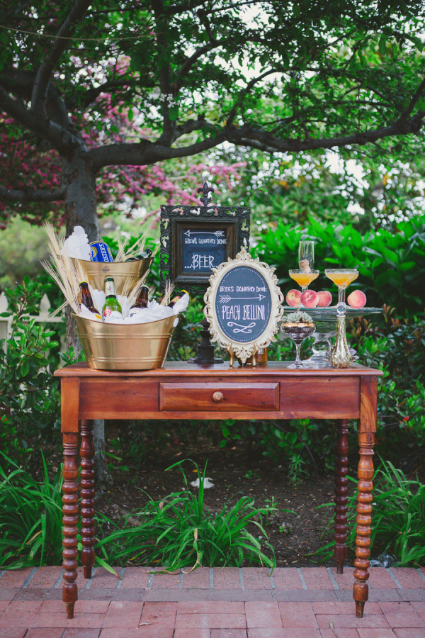 wedding drinks station beer cocktails