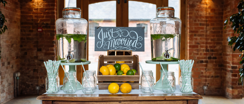 wedding drinks stations drinks dispensers mason jars straws