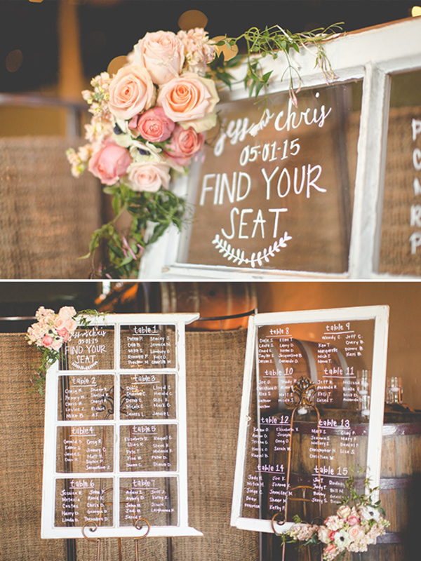 wedding table plan window spring