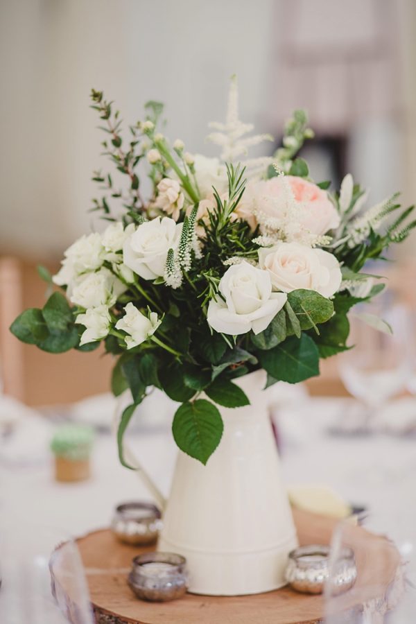 Cream Jug Centrepiece Inspiration & Ideas whimsicalwonderlandweddings.com - lolarosephotography.com