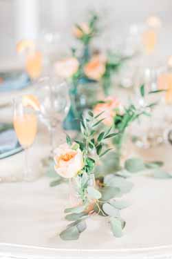 ivory peach and foliage wedding ideas and decoations