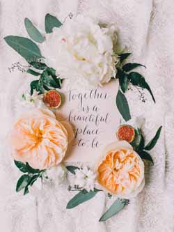 ivory peach and foliage wedding ideas and decoations