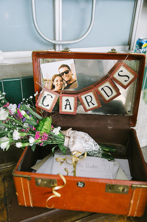 wedding bouquet added to cards table