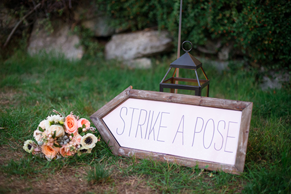 wedding bouquet as extra decoration around the venue