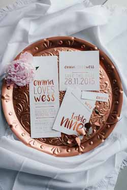 copper wedding ideas decorations