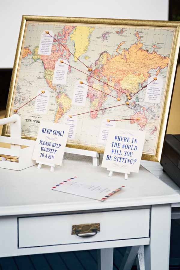 travel theme wedding ideas