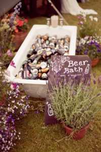 marquee wedding entrance ideas drinks beer bath