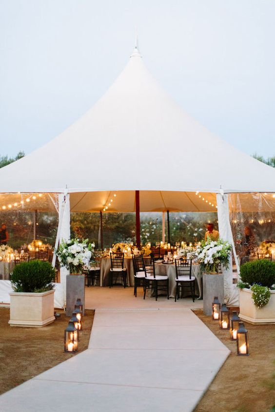 marquee wedding entrance ideas lanterns