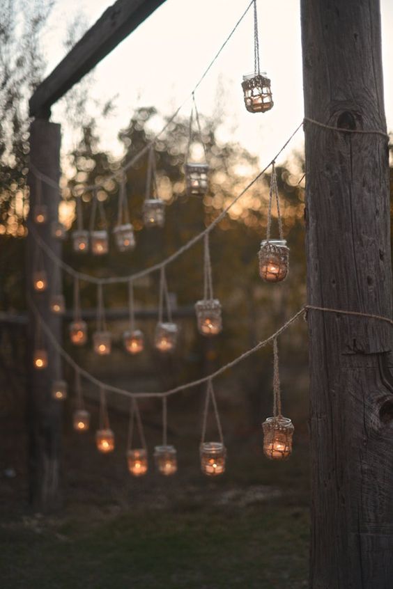 hanging candles displays weddings