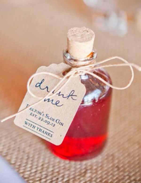 drink me wedding favours for festival weddings