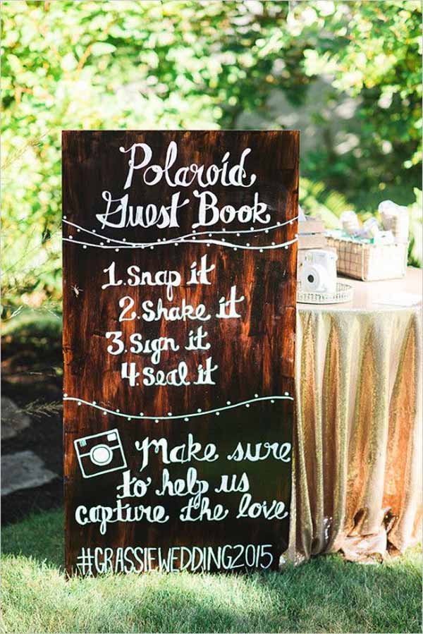festival wedding signs polaroid guest book