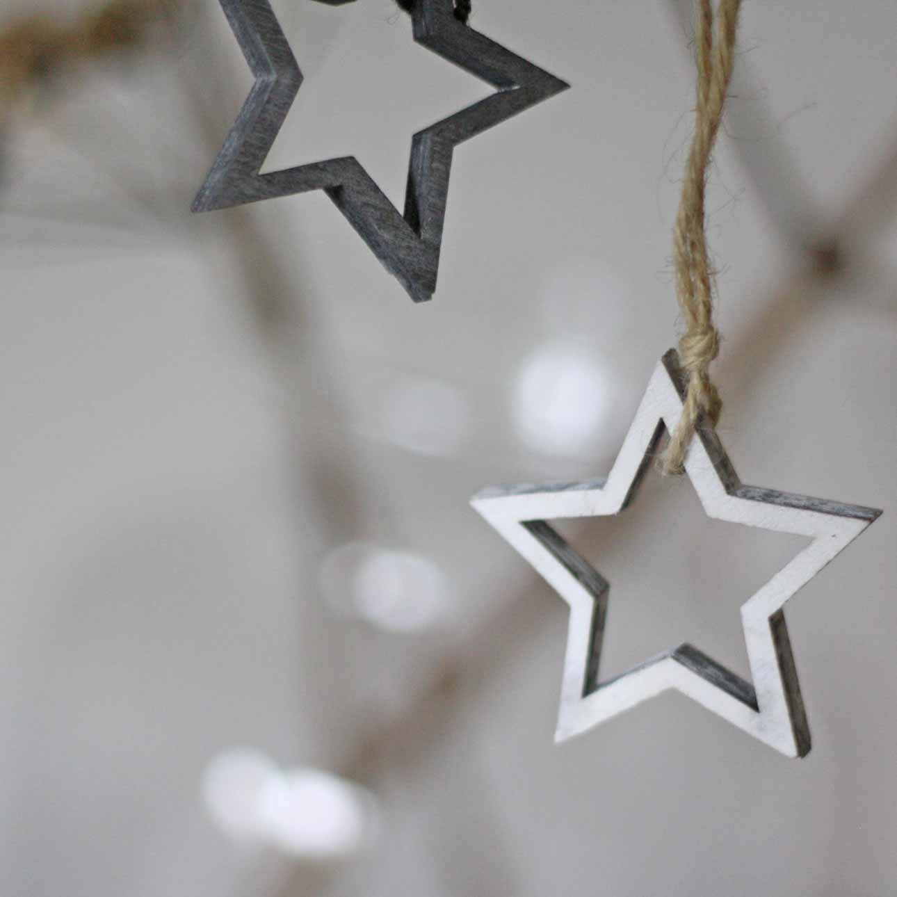 wooden stars winter wedding favours