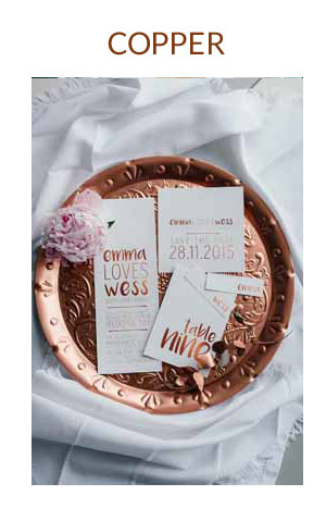 COPPER wedding colour scheme