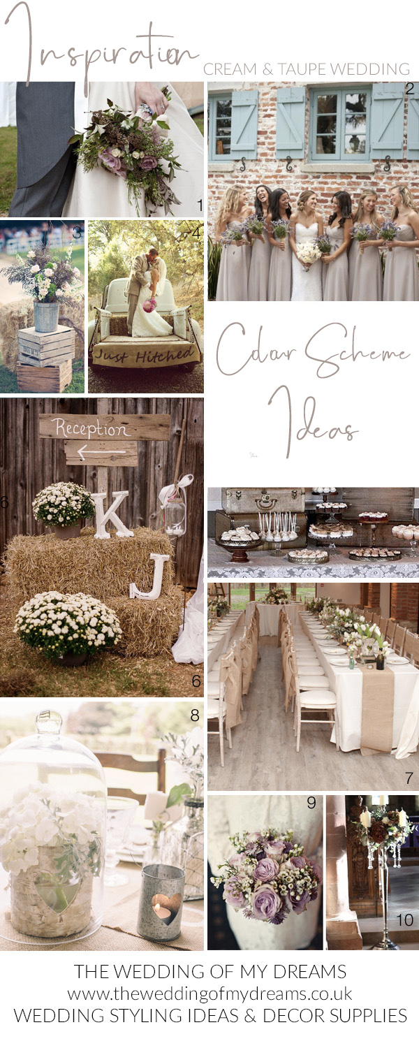 Nude cream taupe wedding colour schemes