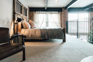 Industrial Living loft apartment bedroom rustic (1)