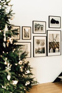 Industrial Living loft apartment gallery wall photographs