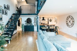 Industrial Living loft apartment stairs