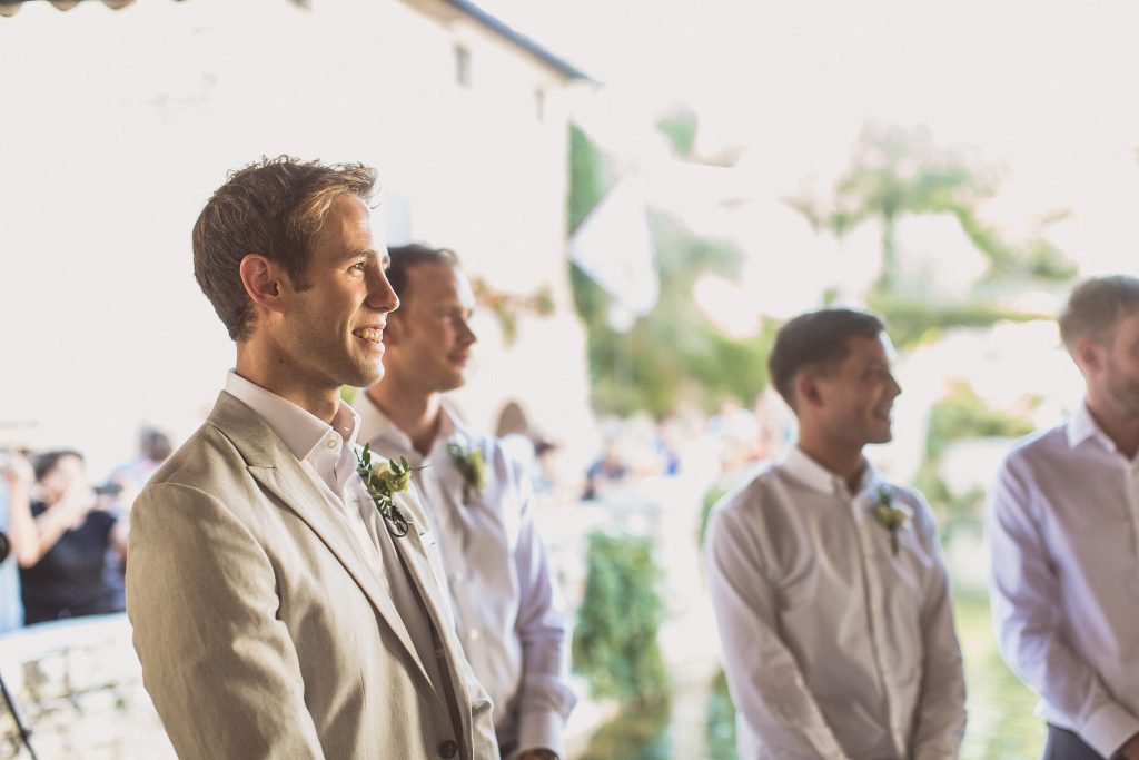 Groomsmen grey jackets chinos Tuscany wedding