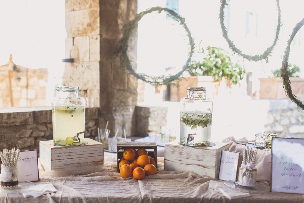 Pre Ceremony drinks station Ideas