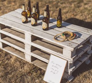 garden games wedding hoopla with beer bottles