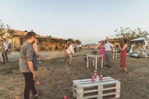 garden games wedding tin cans toss