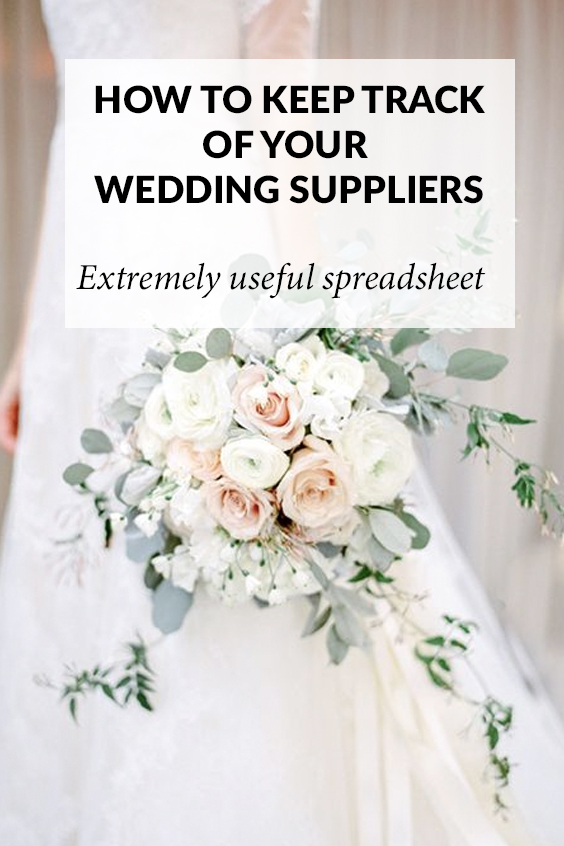 how to keep track of your wedding suppliers spreadsheet