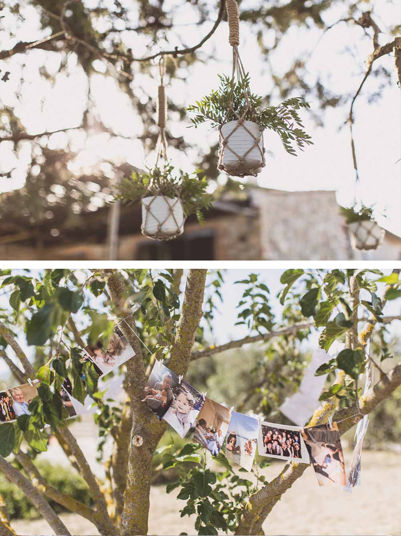 Hanging Tree decorations macrame pot holders family photos wedding