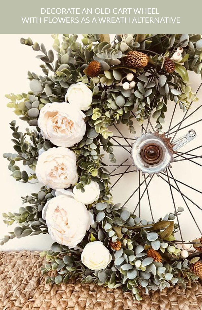 old cart wheels decorated with flowers wreath alternative rustic wedding buy rustic cart wheels The Wedding of my Dreams