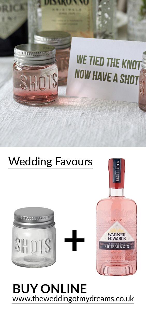 shot glasses wedding favours pink gin