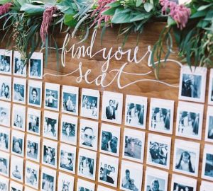 table plans with photos of each guest