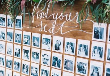 table plans with photos of each guest