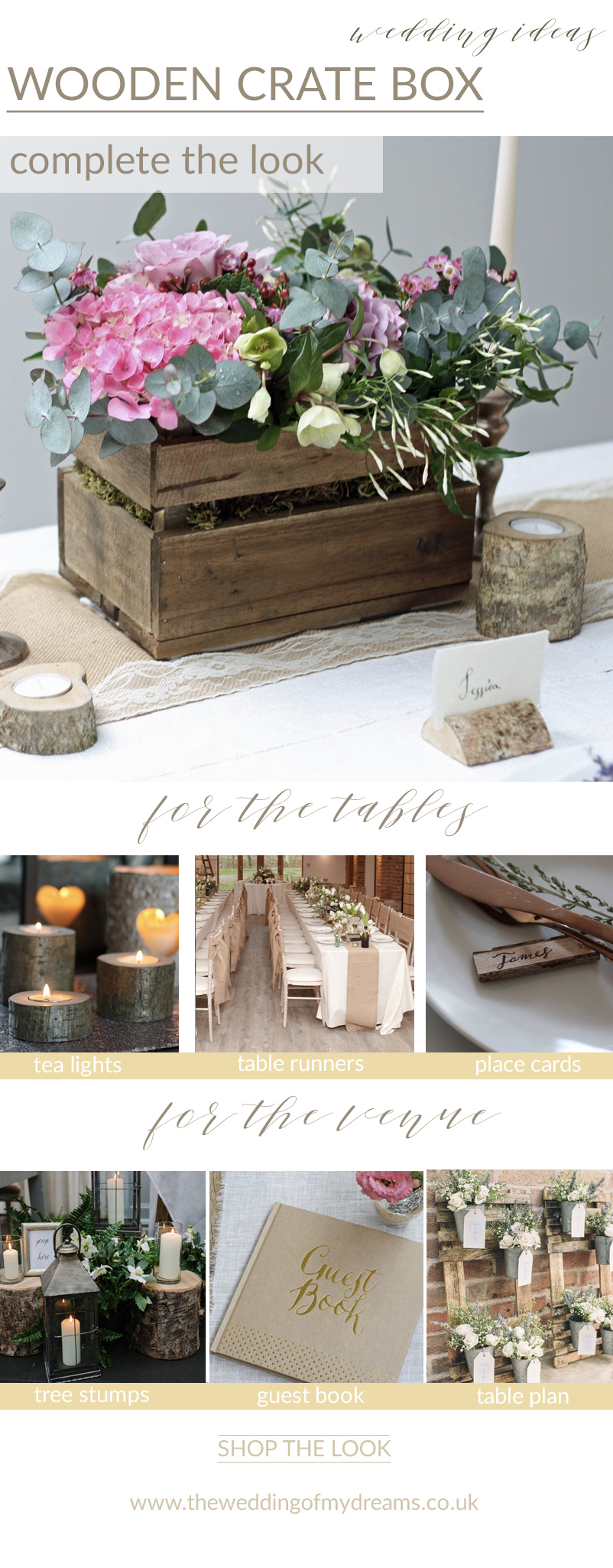 rustic wooden crate centrepieces complete the look rustic woodland wedding ideas