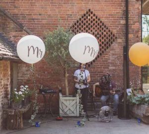Large Mr Mrs Balloons statement wedding photos