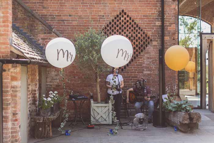 Large Mr Mrs Balloons statement wedding photos