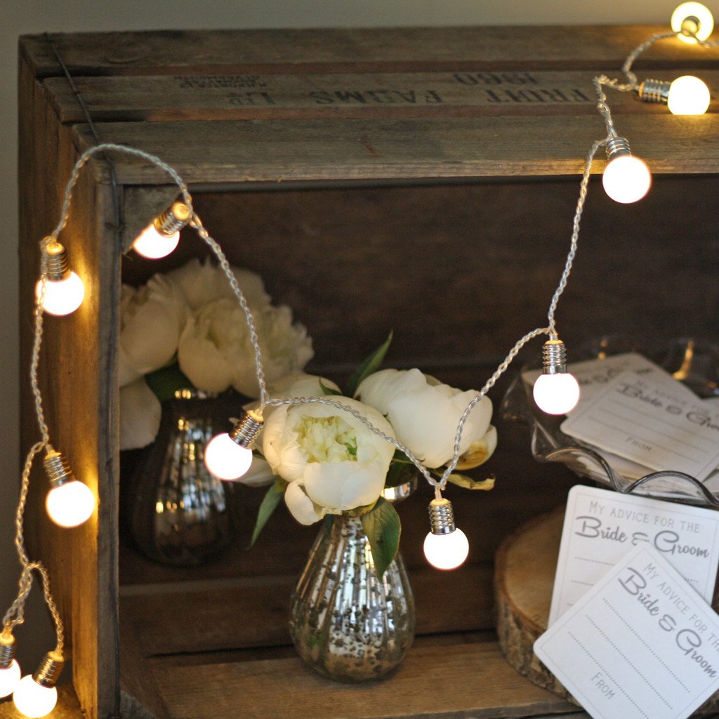 Small globe lights to decorate beans barn weddings