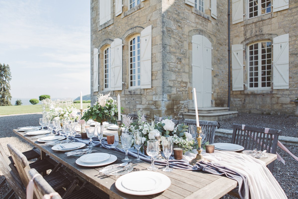 Wedding ideas destination wedding france long tables