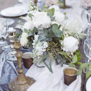 french wedding inspiration wedding tablescape bronze cream