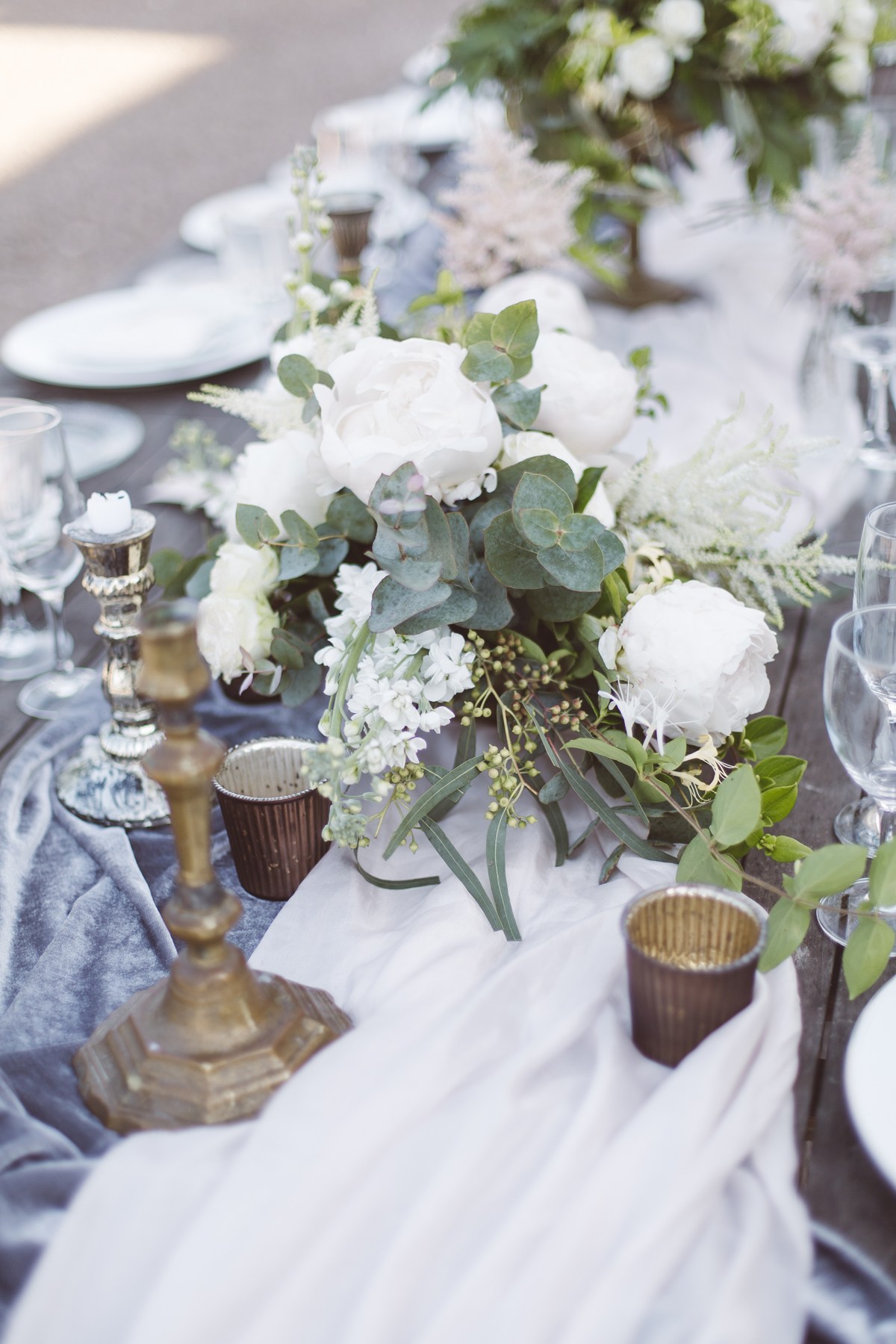 french wedding inspiration wedding tablescape bronze cream