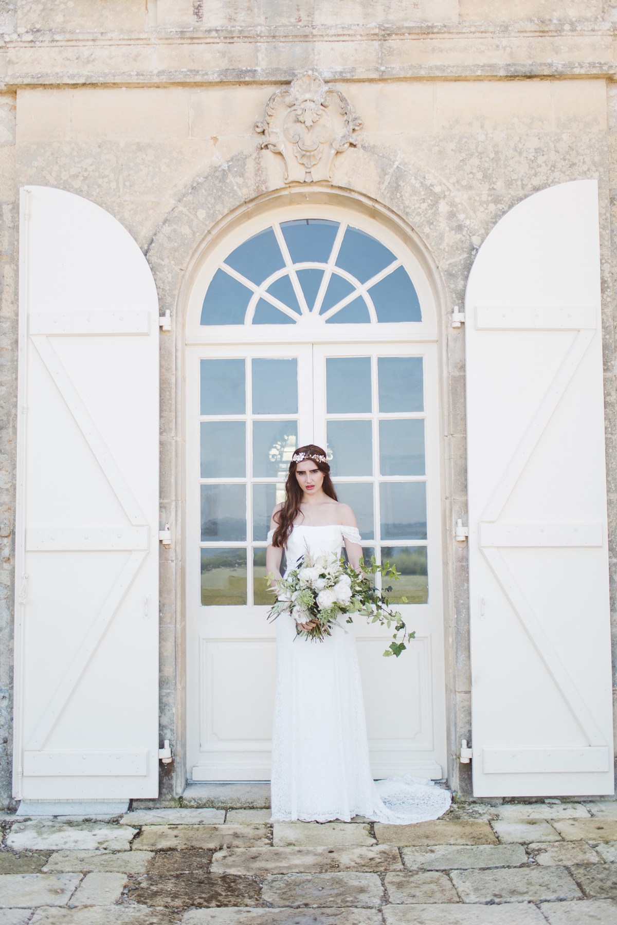 white green bridal bouquets french wedding