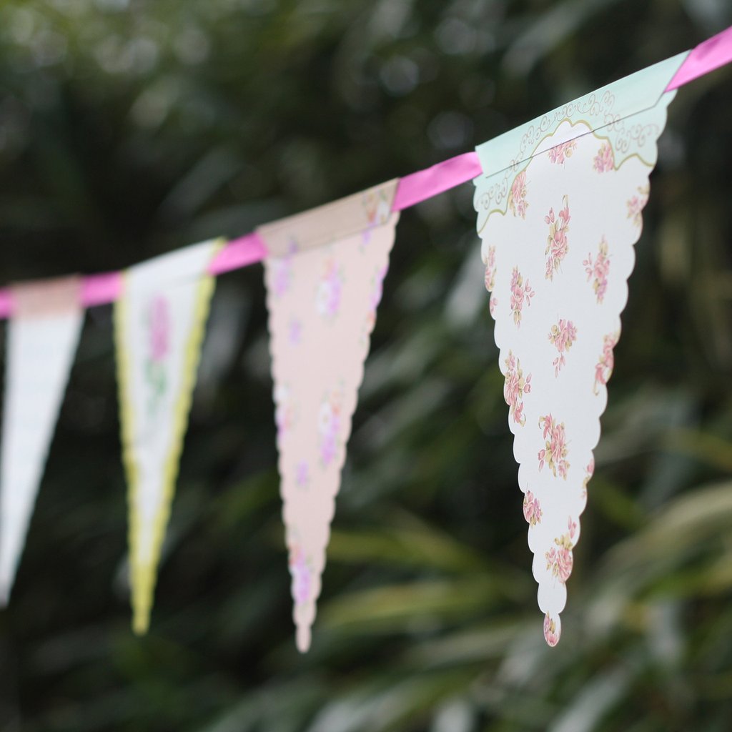 Floral bunting paper bunting for marquee weddings