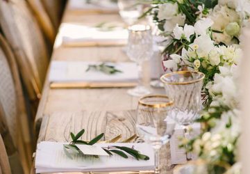 Glass and Gold wedding table styling