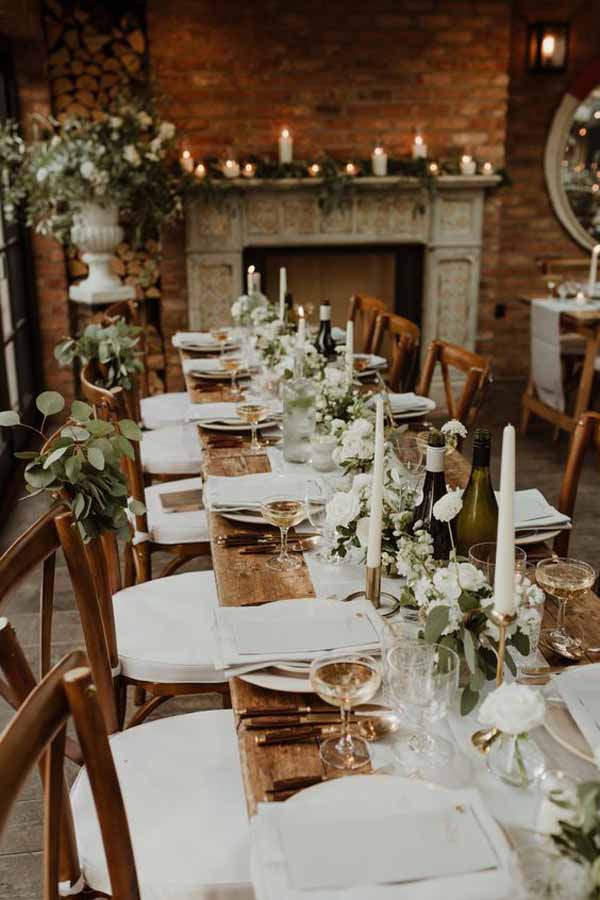 barn wedding with gold styling