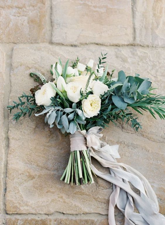 silk ribbons wedding styling ideas - wedding bouquets