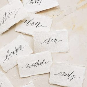 elegant sophisticated calligraphy place cards